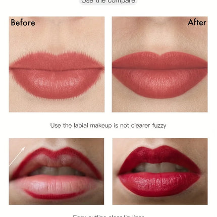 Waterproof Sweatproof Matte Lipliner, Red Lip Contour Pencil, Long Lasting Tint Lipstick, Non Stick Cup Makeup
