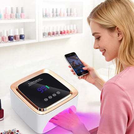 180W Cordless UV LED Nail Lamp With LCD Display Wireless 57LEDS Nail Drying Lamp For Drying Polish Gel Rechargeable Salon Tools