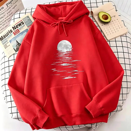 2026 Retro Moon Print Hoodies Spring Autumn Winter Casual Hoodies Sweatshirts Men Women Tops Hoodie Sweatshirt