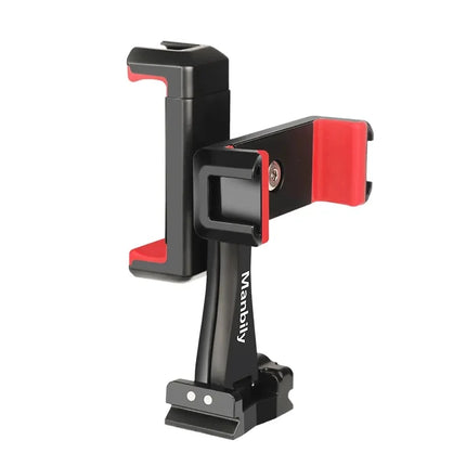 360° Rotatable Dual Cell Phone Holder Clip Clamp 4 Cold Shoe, 1/4'' Screw Tripod Monopod Selfie Stick Vlog Live Streaming Video