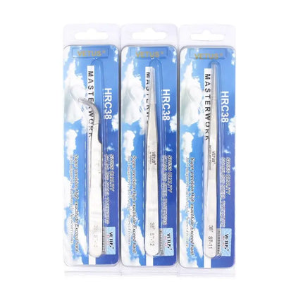 100% VETUS Original ST Series New HRC 38 Ultra Precision 302 Stainless Tweezers Mink Eyelash Extensions Anti Acid Super Fine Tip