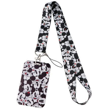 Mickey mouse Neck Keychain Necklace Webbings Ribbons Anime Cartoon Neck Strap Lanyard ID badge Holder Keychain Lanyards kids