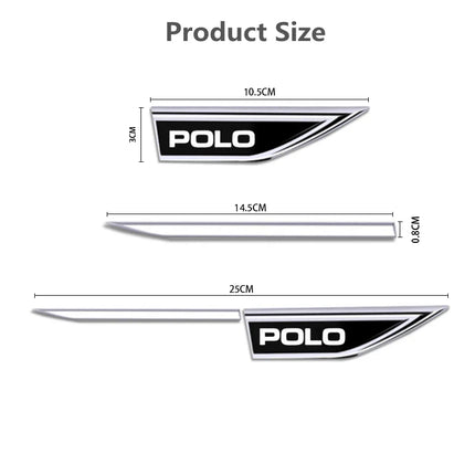 Car Body Protective Metal Sticker Auto Door Car Fender Side Blade Badge For Volkswagen VW Polo 6R 6N 6N2 6C 9N 9N3 Rline R Line