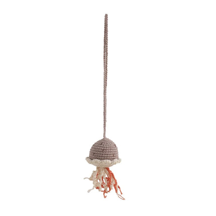1pc Crochet Rattle Play Gym Pendant for Kids Ocean Crochet Rattle Mobile Bell Ring Wooden Babies Gym Montessori Children's Toys