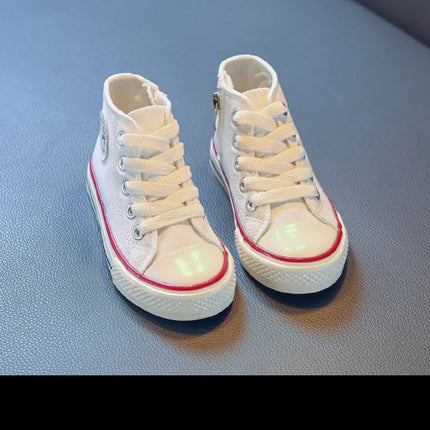 Children's Mid-Top Canvas Shoes Soft Sole Comfortable Casual Children's Shoes Boys and Girls Non-slip Breathable Board Shoes