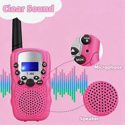 3 Pack Kids Walkie Talkies, Outdoor Camping Adventure Toys for Boys Girls Aged 3-12, LED Flashlight, 22 Channels, Birthday Gifts