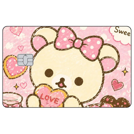Cartoon Cute Credit Card Skin Stickers Rilakkuma Matte Sticker for VISA JCB MasterCard and Other IC Bank Card Decoration