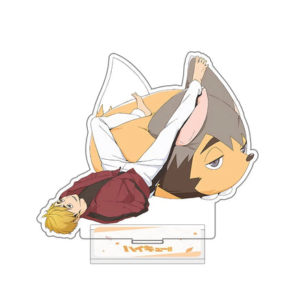 Anime Haikyuu!! 15CM Acrylic Stand Animal Mascot Bokuto Kuroo Kenma Desk Decor Otaku Fans Collectible Gift
