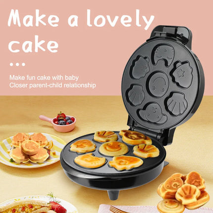 Cross-border European Standard 7-Hole Children's Cartoon Cake Maker Household Cookie and Biscuit Baking Machine 1000W