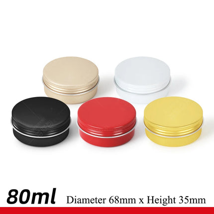 10/20/50pcs Golden Aluminum Jar 30ML Empty Aluminum Case 60g Black Tins Lip Balm Cans Cream Pots Cosmetic Container 120g MC1351