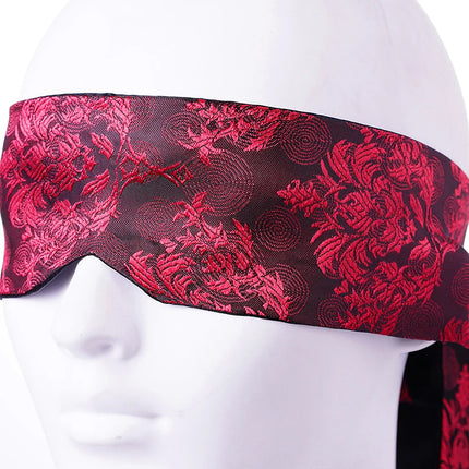 1Pc Satin Sensory Blindfold ,Deep Red Double-Layer Padded Design Bondage Eye Mask for Adult Couples Play & Sensory Exploration