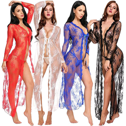 Women's Underwear Sexy Lingerie Set Erotic Nightdress Sexy Lace Sleepwear Solid Slim Soft Dresses Erotic Sleepwear Thongs