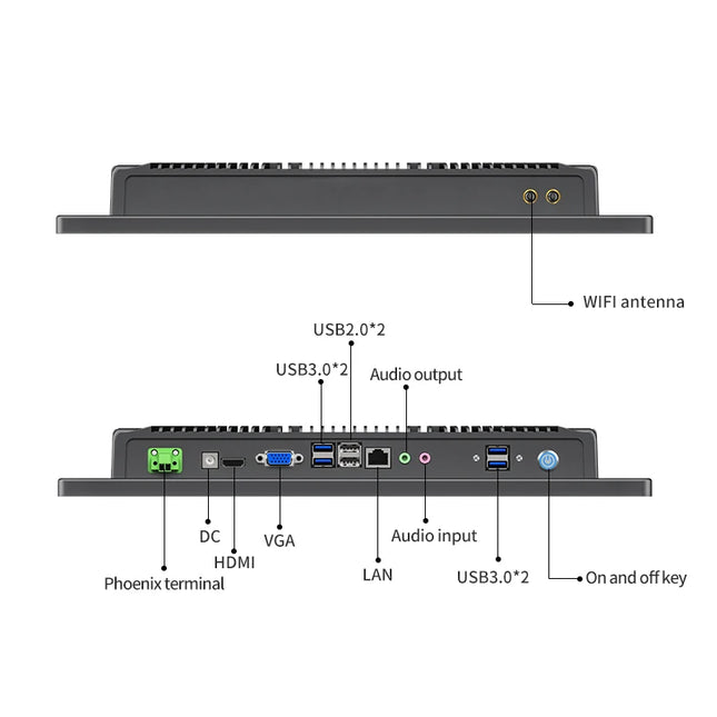 13.3 Inch All-in-One Capacitive Touch PC Industrial Panel PC with VESA Mount Compatible with Windows 10 or 11