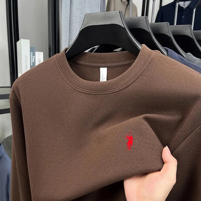 2025 trendy men's long sleeved T-shirt 2025 autumn and winter fashionable pullover casual round neck sports shirt comfortable