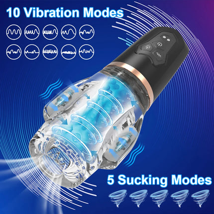 Male Masturbator Automatic Vibration Vagina Blowjob Machine Soft Pussy Penis Pump Masturbation Cup Sex Toys for Men Sex Machine