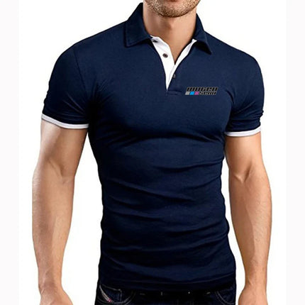 2024 Summer Men's Mugen Seiki Logo Print Popular Lapel Collar Cotton Simplicity Comfortable Quick-Drying Solid Color Polo Shirts