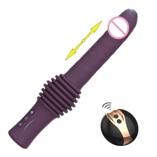 Telescopic Automatic Sex Machine Remote Control Dildo Vibrators Heating Massager G-Spot Thrusting Retractable Sex Toy For Women