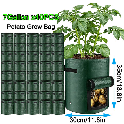 50PCS 7 Gallon Grow Bags for Vegetables Plants with Handles Pots for Plants Form for Garden Flower Pots for Outdoor &Living Room