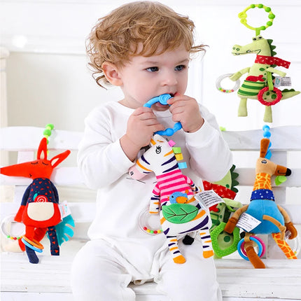 Baby Rattles Soft Giraffe Infant Crib Bed Stroller Spiral For Newborns Car Seat Early Education Development Handle Toys Gifts