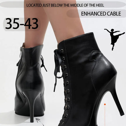 Women Black High Heels Trend  Stilettos Jazz Dance Woman Shoes Latin Dancing Street Sexy Stilettos Booties Plus Size