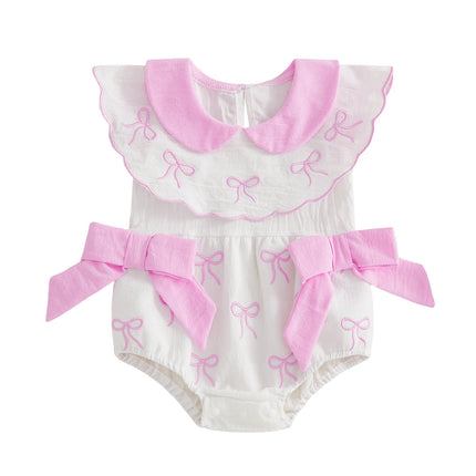 Baby Toddler Girl Bowknot Romper Doll Collar Sleeveless Bodysuit Cute Summer Infant Clothes 2026 New