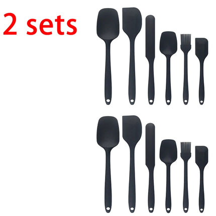 6pcs Silicone Spatula Set for Cooking Baking Tools Food Grade Heat Resistant Non-Stick Scrapers & Cream Spreads HPMD008