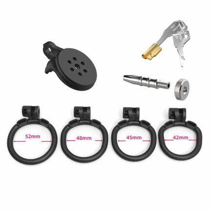 Urethral Inverted Negative Male Chastity Lock Flat Cock Cage with 4 Size Rings Metal Urethral Catheter BDSM Sex Toys for Men