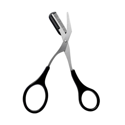 Eyebrow Trimmer Scissors Professional Non-Slip Finger Grip Brow Scissors with Comb for Men and Women Brow Shaping Makeup Tools