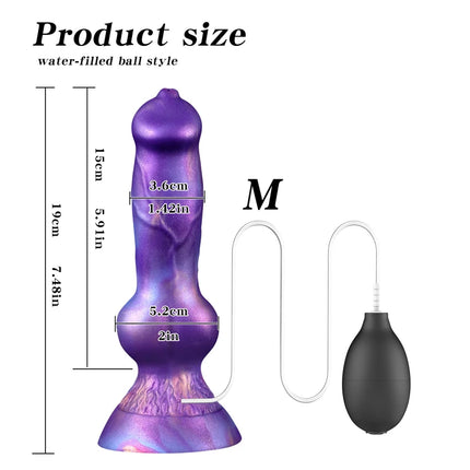 Realistic Dog Penis Squirting Dildo Anal Plug Knot Suction Cup Enema Ball Waterproof Silicone Fantasy Adult Toy for Men and Wome
