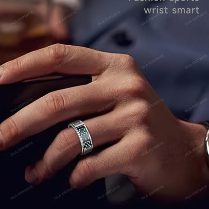 Smart Ring with Display Screen and Touch, Health Manager, Gesture Swipe Video, 5 ATM Waterproof For Men Women Smartring 2025 New