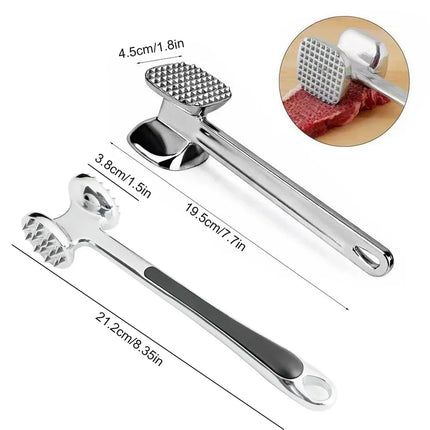 Aluminum Steak Metal Hammer Heavy Duty Meat Tenderer Heavy Durable Double Sided Meat Tenderer Household Kitchen Tools
