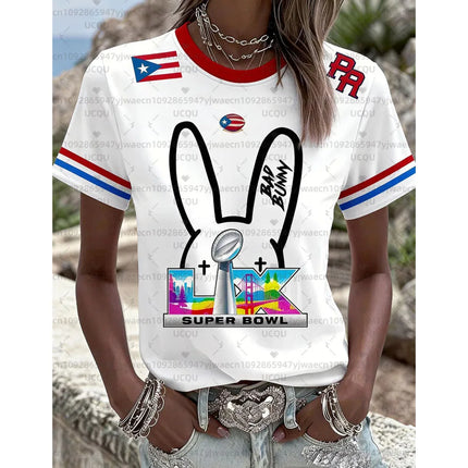 HalfTime Football Puerto Rico Bad Bunny  94 Jersey Commemorate Fans Jersey the Show Gameday Football Concert T-shirt