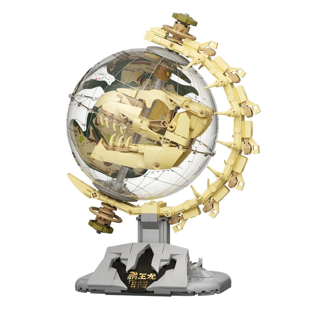 F5-I0003 electric building block toy set, Jurassic dinosaur era globe model assembly, children's birthday toy gift