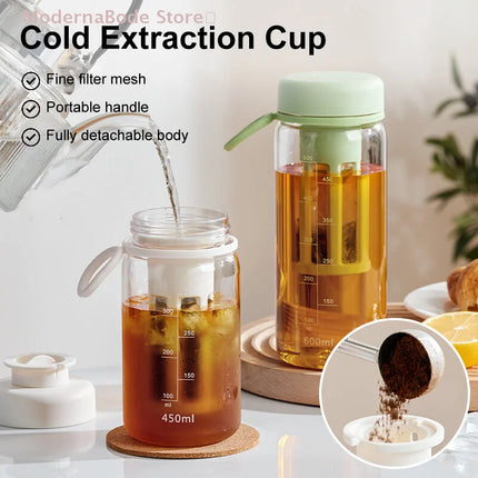 【M】Cold Brew Coffee Pot High-capacity Espresso Filter Bottle Cold Brewing Pot Portable Iced Brew Coffee Maker Juice Coffe Kettle