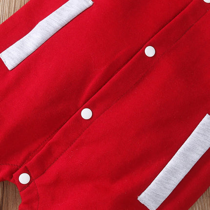 Fashionable letter printed long sleeved round neck cute and personalized baby boy jumpsuit