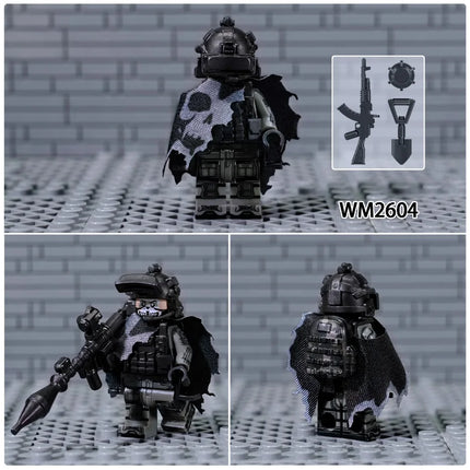WM6147 WM6168 WM6169 Military Series SWAT Special Forces Building Block Commando Soldier City Police Cap Mini Action Figure Toys