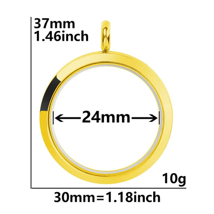 1Pc Stainless Steel Openable Glass Coin Bezel Cremation Urn Locket Pendant Round Reliquary Picture Medaillon кулон Jewelry