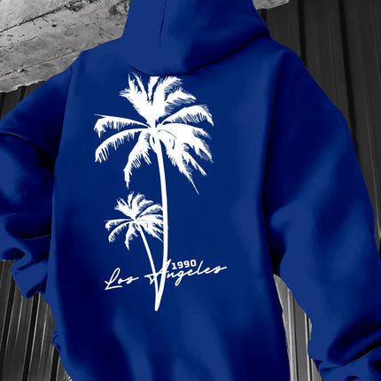 Coconut Tree Pattern Men's Fashion Printed Hooded Sweatshirt，Front and back printed hoodie, a fashionable and unique item