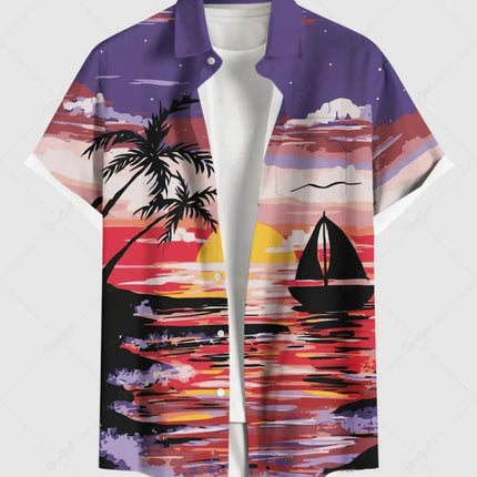 Summer Plus Size Men's Shirt 3D Prints Hawaiian Shirts Button Up Beach Vacation Shirts Short Sleeve Shirts Casual Shirts For Men