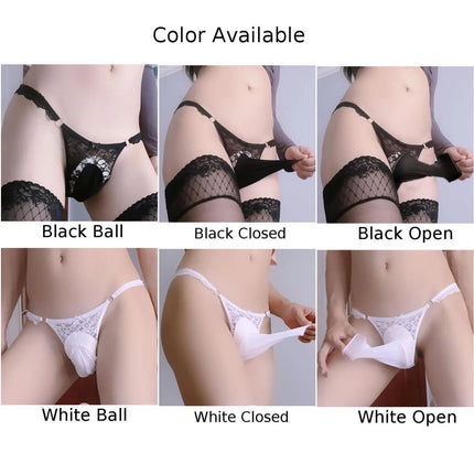 New One Size Fashion Men Briefs Panties G-string Lace Low Waist Men Breathable Briefs Erotic Underwear Panties