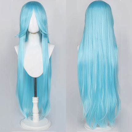 100CM Long Straight Wig With Bangs Synthetic Cosplay Wig For Women Pink Purple Cosplay Wigs for Party For Halloween
