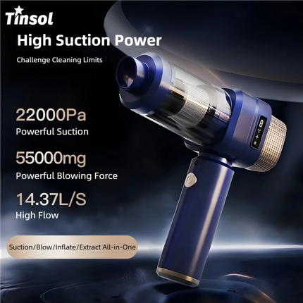 TINSOL 22000PA 3-in-1 Car Vacuum Cleaner Portable Handheld Car Cleaner Strong Suction Mini Wireless Handheld Vacuum Cleaner