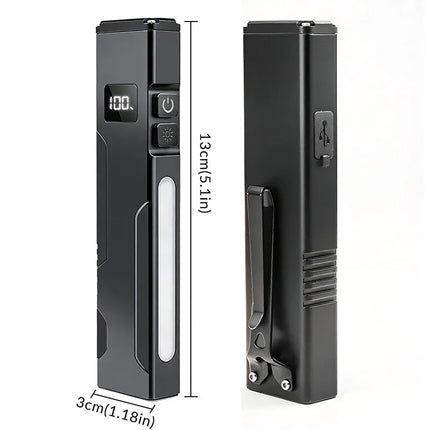 EDC Flashlight Magnetic UV Black Light RGB Side Light Pen Clip Waterproof for Outdoor Inspection Money Detecting Daily Carry
