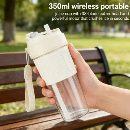 2026 New Upgrade 350ml Electric Juicer Cup 38 Blades Blender Milkshake Machine USB Portable Fruit Milk Mixing Tool Mini Fresh