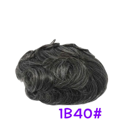 10x8inch Men's Toupee French Lace Hair System Indian Remy Hair Breathable Full Lace Hair Replacement Hairpiece