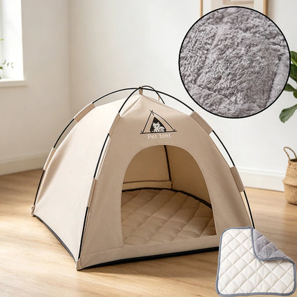 Foldable Cat House Pet Tent Four Seasons Universal Cat and Dog Pet Nest Winter Warm Mat Outdoor Portable Foldable Breathable