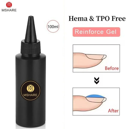 MSHARE 100ml Shiny Top Coat No Wipe Top Nail Gel for Gel Polish Semi-permanent Varnish No Sticker Hard Top Gel