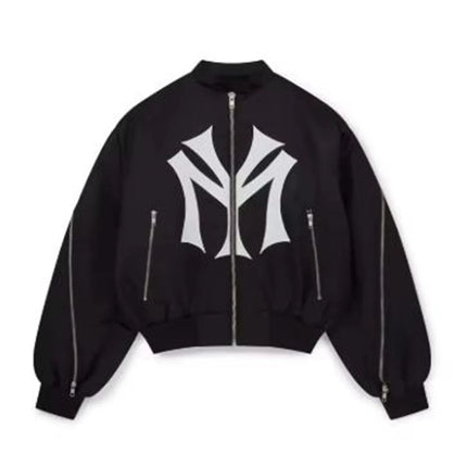 American style multi zipper design cross-border men's and women's loose letter embroidery pattern fashionable hoodie