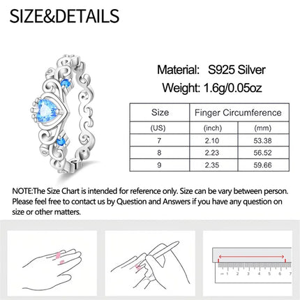 Rings For Women 100% 925 Sterling Silver Pink Heart Crown Star Moon Snowflake Zircon Rings Fashion Engagement Wedding Jewelry