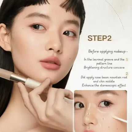 Judydoll Dual Head Highlighter Contouring Liquid Matte High Gloss Face Bronzer Contour Stick Nose Shaping Pen Cosmetics Makeup